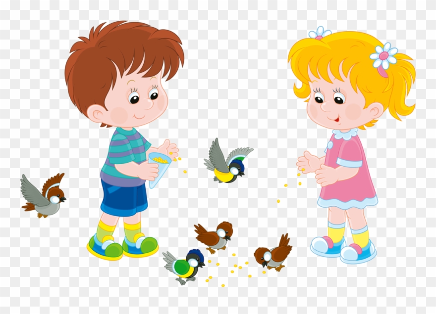 Яндекс - Фотки - Boy Feeding Bird Clipart - Png Download