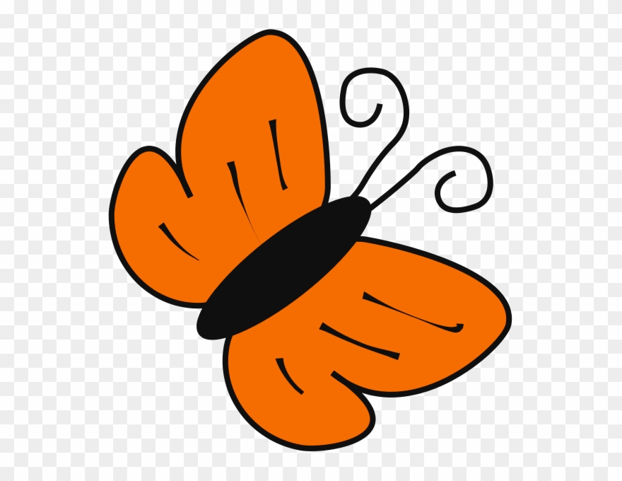 Orange Clip Art - Clip Art Orange Butterfly - Png Download