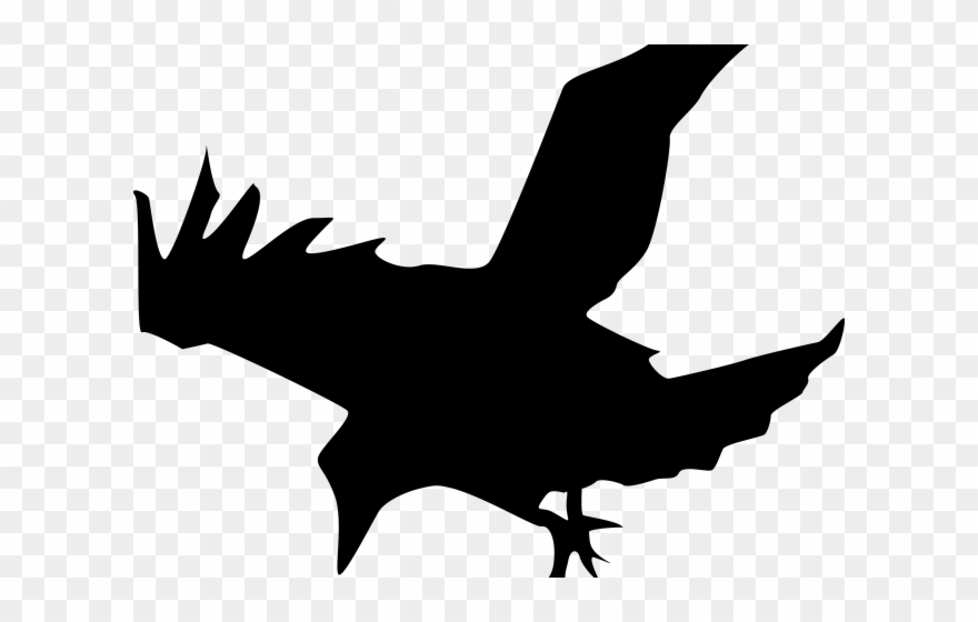 Raven Clipart Line Art - Raven Silhouette Png Transparent Png