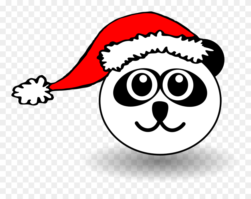 Giant Panda Santa Claus Coloring Book Christmas Day - Panda Santa Picture Ornament Clipart
