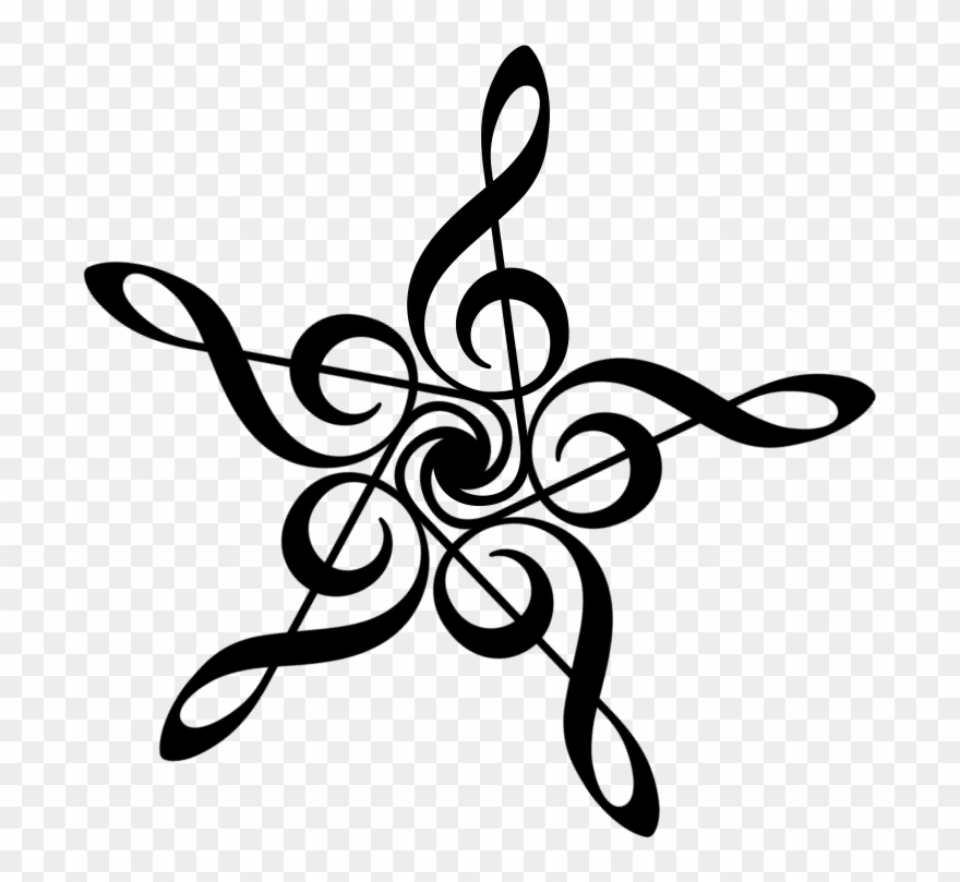 Treble Clef Star Clipart