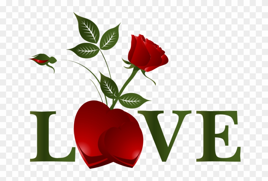 Imagens Com O Tema Amor - Rose With Heart Png Clipart