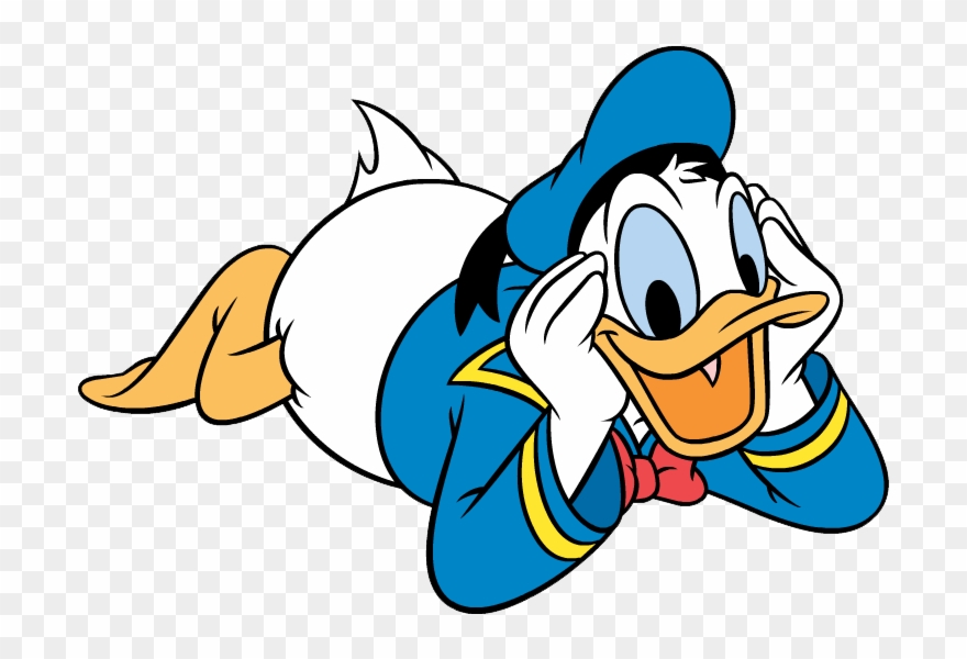 Donald Lay On Stomach - Clipart Donald Duck - Png Download