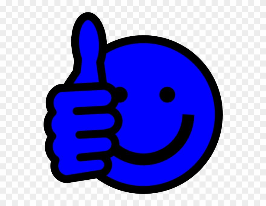 Blue Thumbs Up Clip Art At Clker - Clipart Blue Happy Face - Png Download