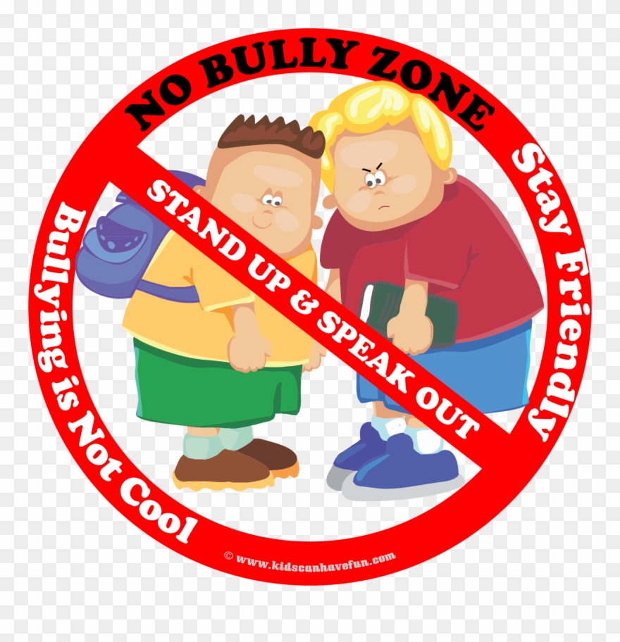 No Bully Zone Poster To Hang Up At School, Home Or - Bullying In Schools Poster Clipart