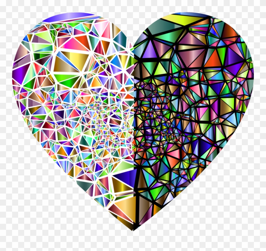 Window Heart Stained Glass - Stained Glass Broken Heart Clipart