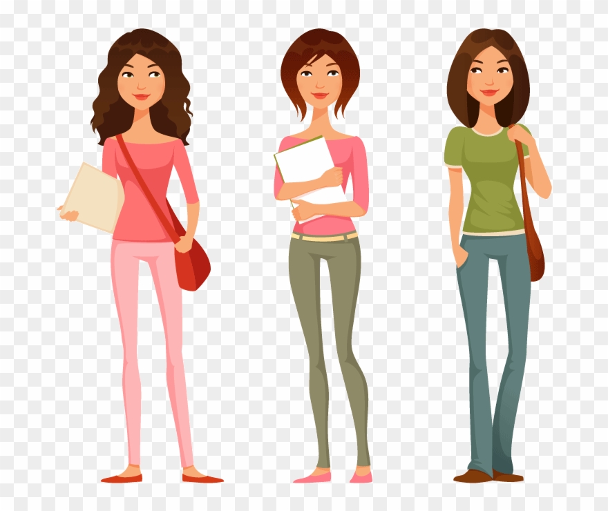 Adult Girl Cliparts - Cartoon Image Of A Teenage Girl - Png Download