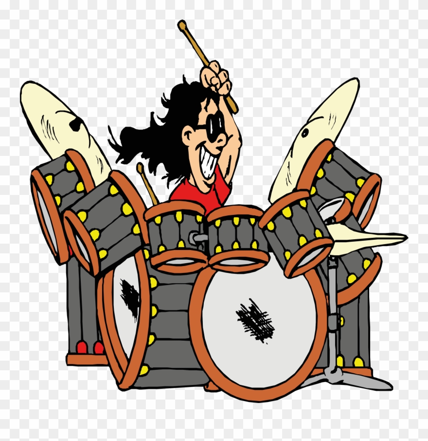 Schlagzeugunterricht - Cartoon Drummer Clipart