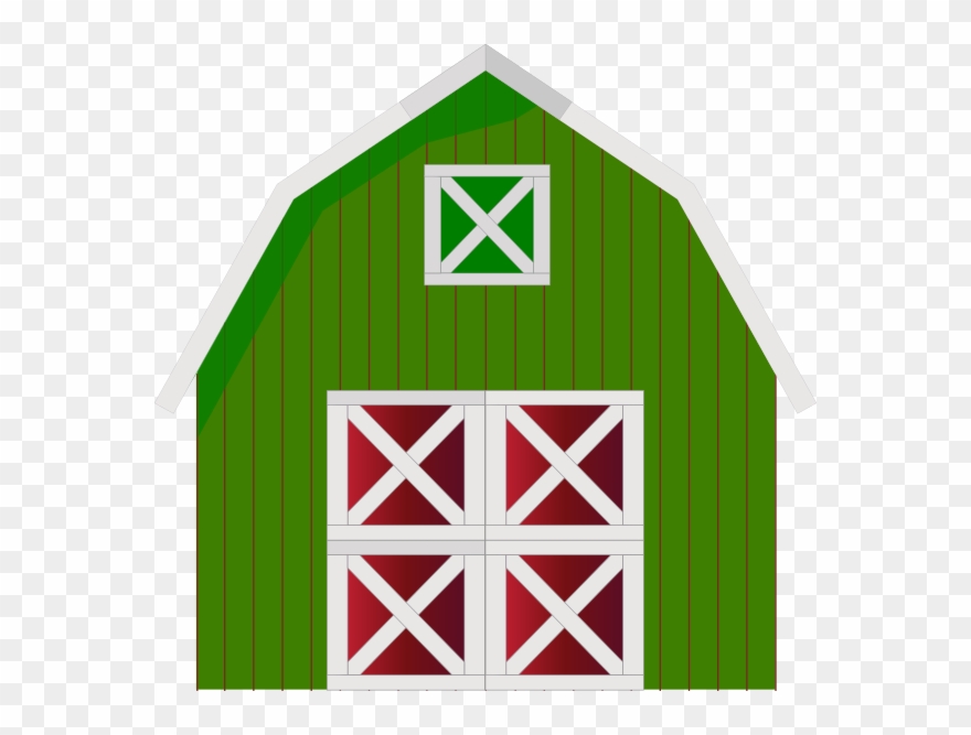 Green Barn Clip Art - Cartoon Barn Transparent - Png Download