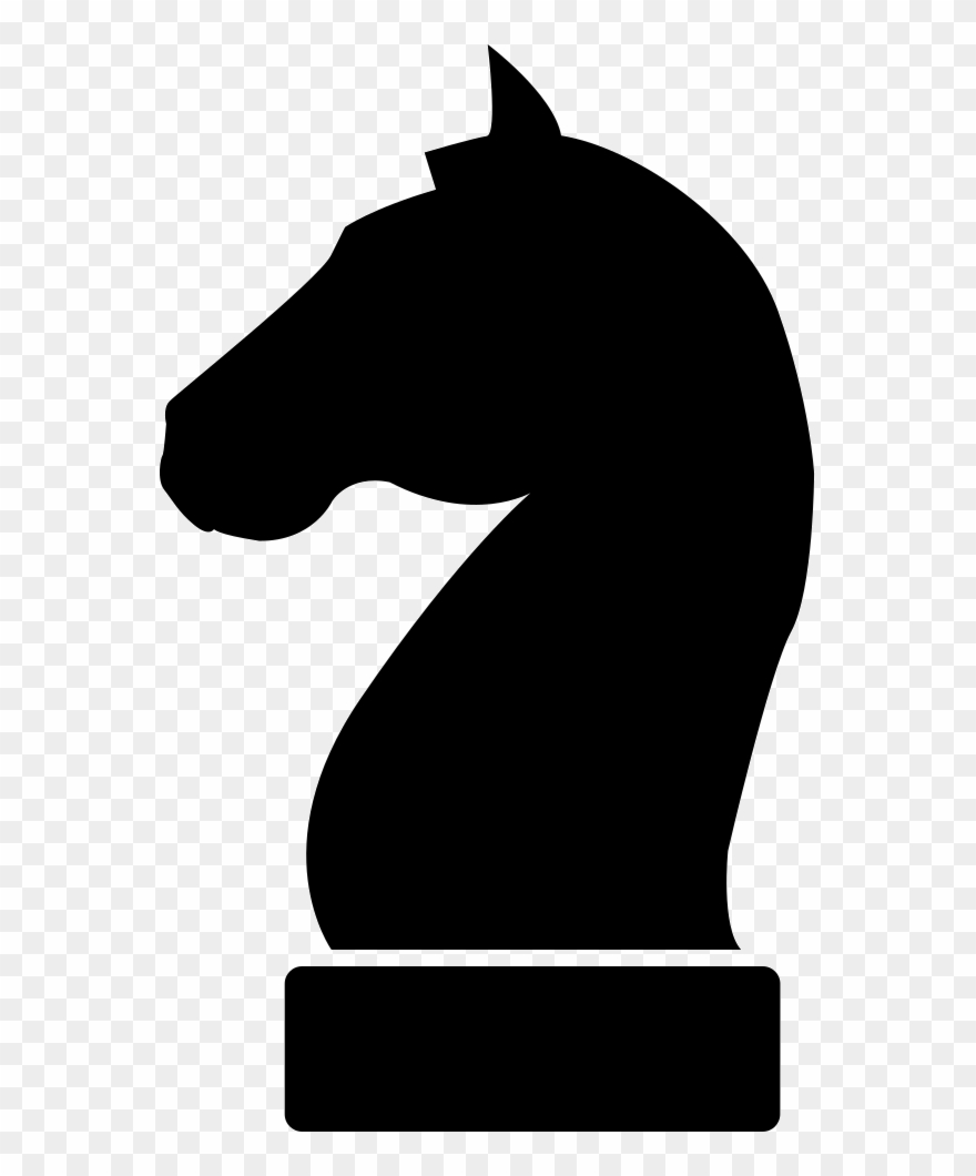 Horse Black Head Silhouette Of A Chess Piece Svg Png - Chess Piece Icon Png Clipart