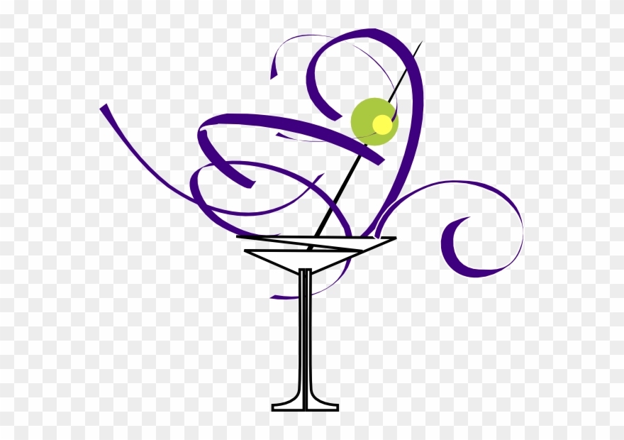 Purple Martini Glass Clip Art - Purple Martini Glass Clipart - Png Download