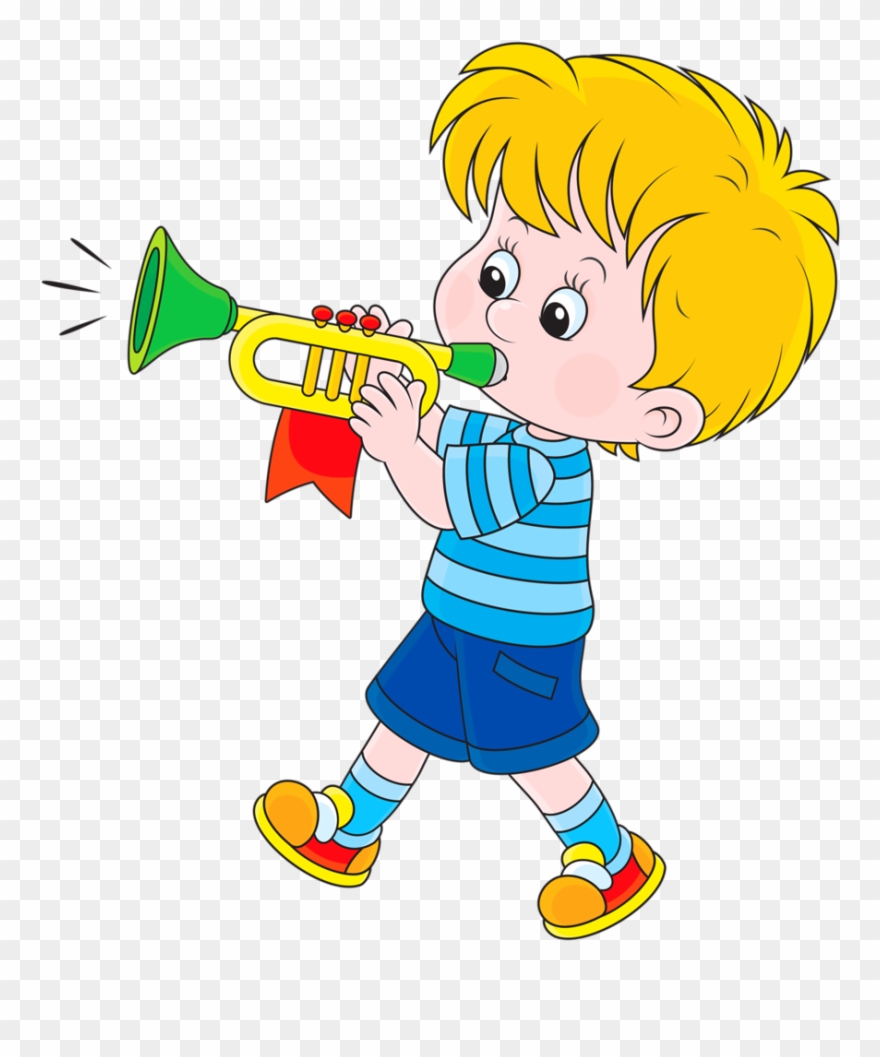 Dança * Música - Blowing A Trumpet Clipart - Png Download