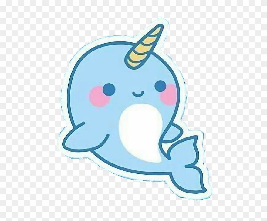 Kawaii Unicornio Delfin Azulpastel Pequeñodelfin Freeto - Cute Narwhal Clipart