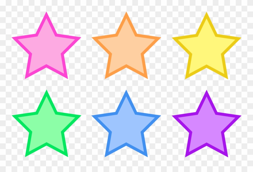 Pin Star Outline Clip Art - Free Printable Colored Stars - Png Download