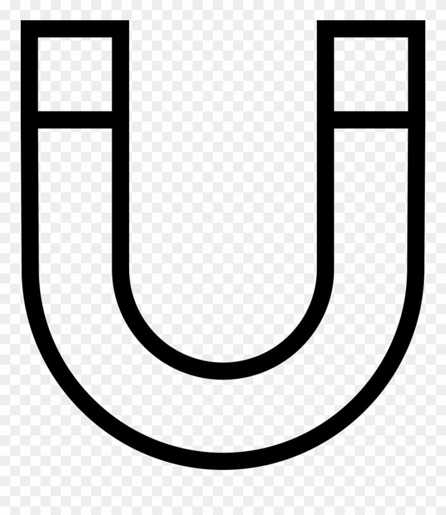 Magnet Outline Clipart Horseshoe Magnet Craft Magnets - Horseshoe Magnet Clipart Black And White - Png Download
