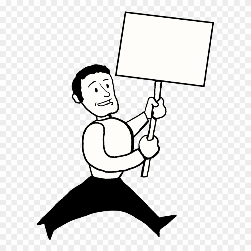 Person Holding Sign Clipart - Png Download