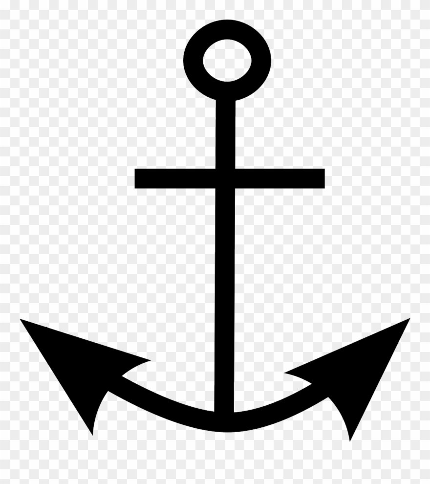 Jpg Royalty Free Stock Anchor Black And White Clipart - Simbol Jangkar - Png Download