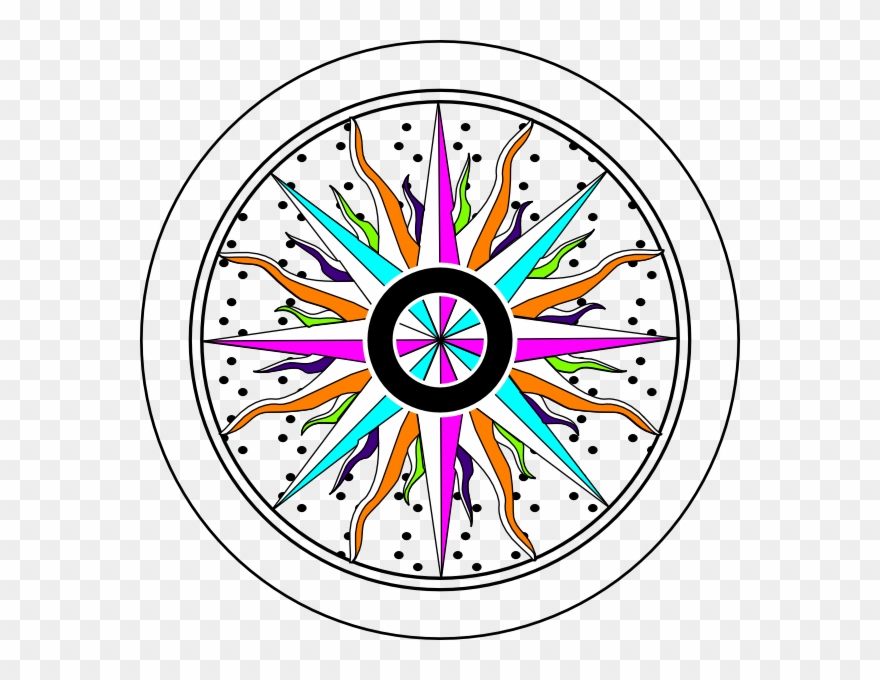 This Free Clip Arts Design Of Colorful Compass Rose - Colorful Compass Rose - Png Download