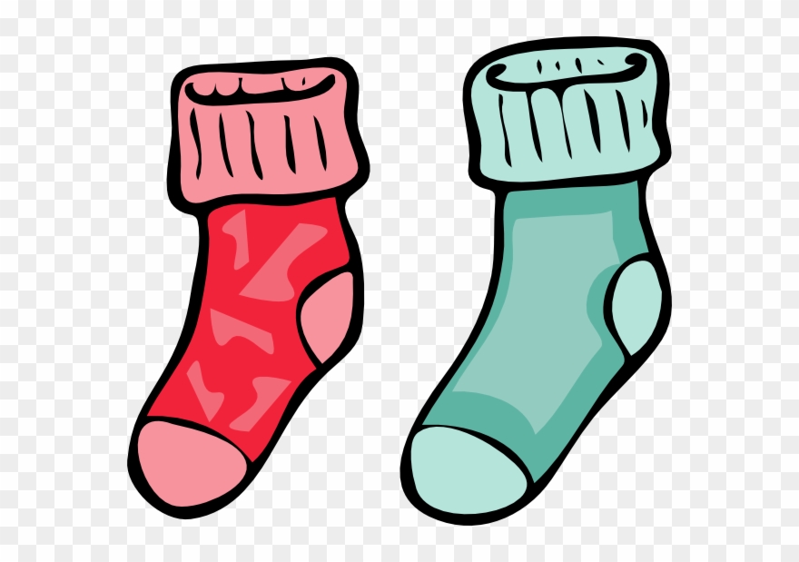 Png Black And White Library Crazy Sock Clipart - Silly Socks Clip Art Transparent Png