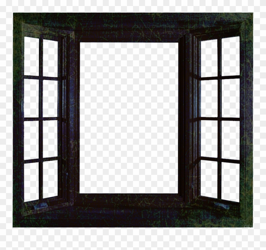 Images For Broken Window Clipart - Black And White Open Window - Png Download