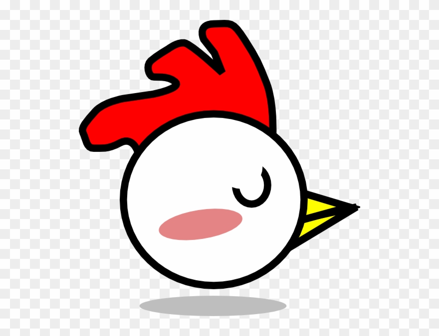 Chicken Clipart Shadow - Cartoon Chicken Head Png Transparent Png