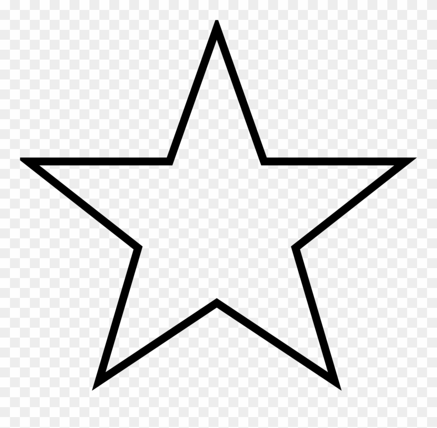 P - White Five Pointed Star Clipart