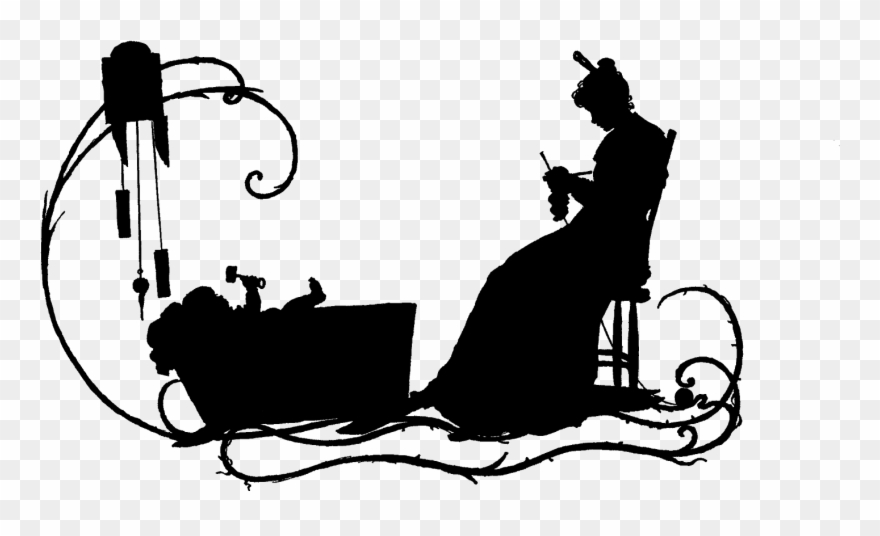 Free Mother's Day Clip Art - Silhouette Baby In Cradle - Png Download