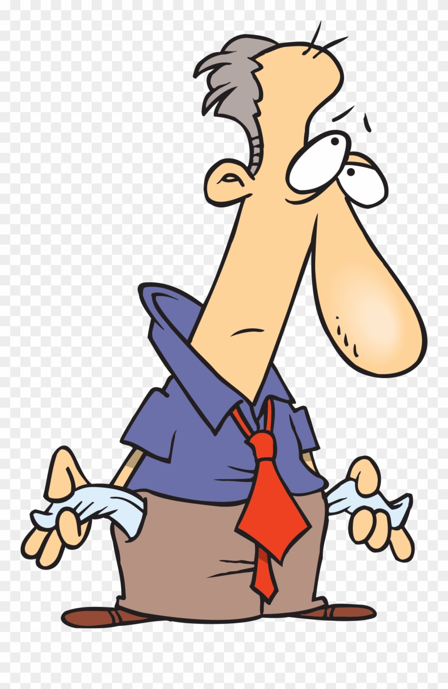 Broke - No Money Cartoon Clipart