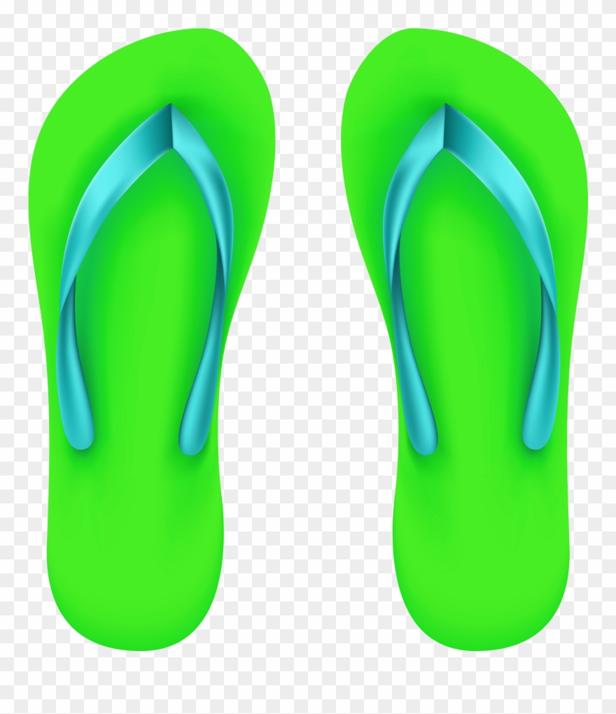 Green Beach Flip Flops Clipart Clipartcow - Clip Art - Png Download