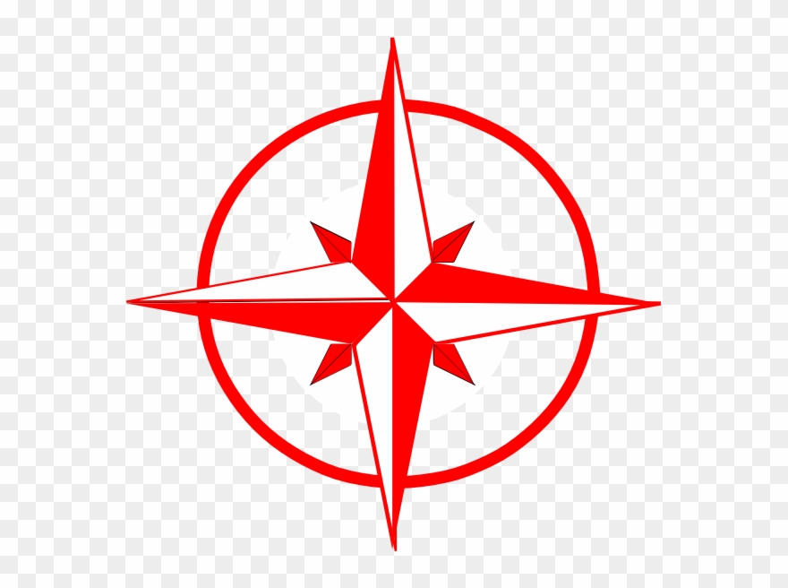 Compass Clipart Red - North South West East Symbol - Png Download