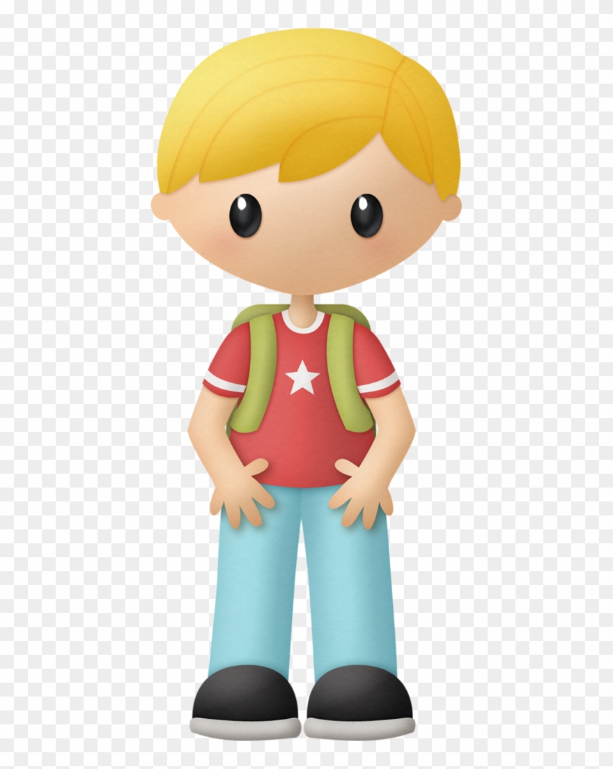 Blond Boy With Backpack Clip Art - Blonde Teacher Boy Clipart - Png Download