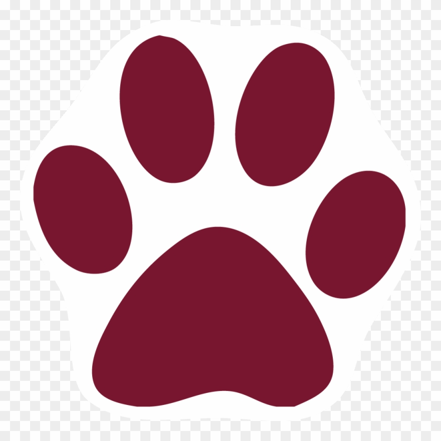 Download Cat Paw Clip Art - Transparent Maroon Paw Print - Png Download