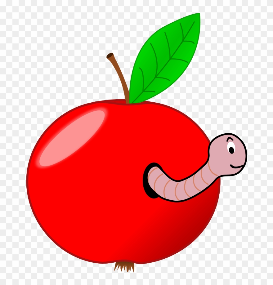 Red Apple With A Worm - Worm In An Apple Gif Clipart