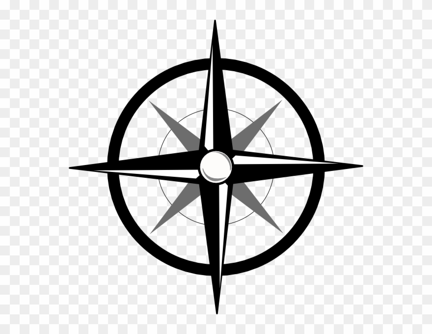 Compass Rose Clip Art Free Vector In Open Office Drawing - Map Compass - Png Download