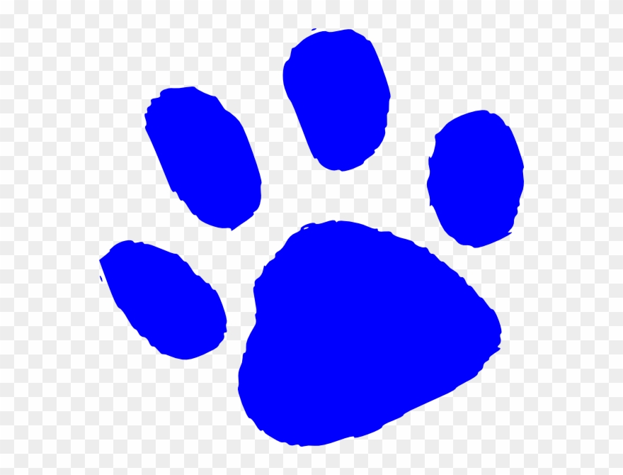 Blue Tiger Paw Print Clip Art - Blue Bear Paw Clip Art - Png Download