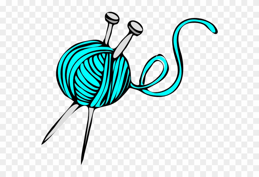 Turquoise Yarn Clip Art - Ball Of Yarn Clipart - Png Download