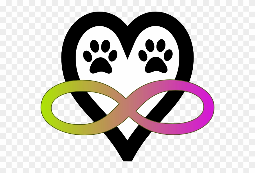 Infinity Tattoo With Dog Print - Infinity Symbol With Paw Prints And Heart Clipart