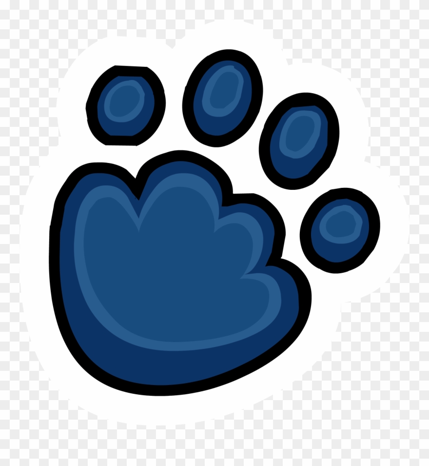 Polar Paw Print Pin - Polar Bear Paw Clipart