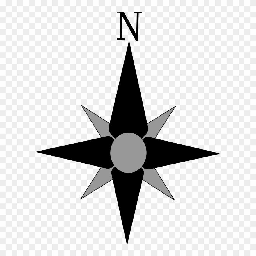 North Arrow Transparent Background - Compass Rose North Arrow Clipart