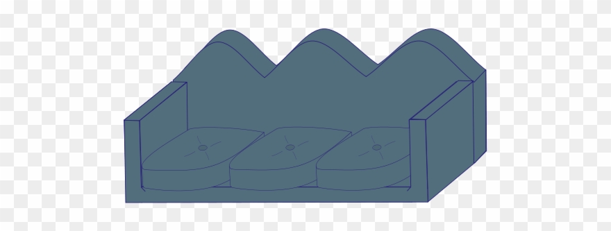 Free Soft Blue Couch - Blue Clipart