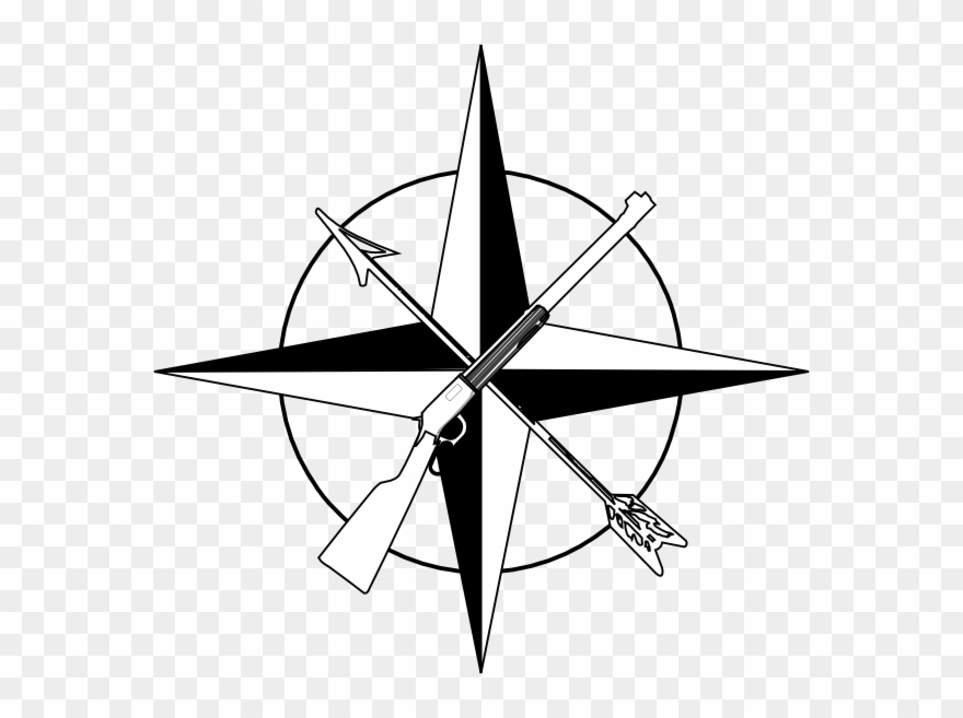 White Compass Rose Clip Art - Clip Art - Png Download