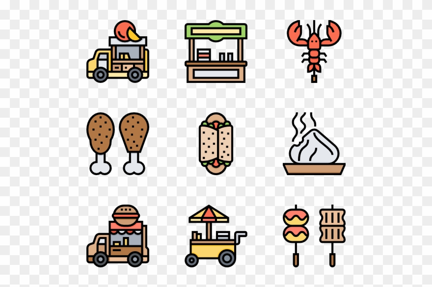 Street Food And Food Trucker - Greek Cartoon Png Clipart
