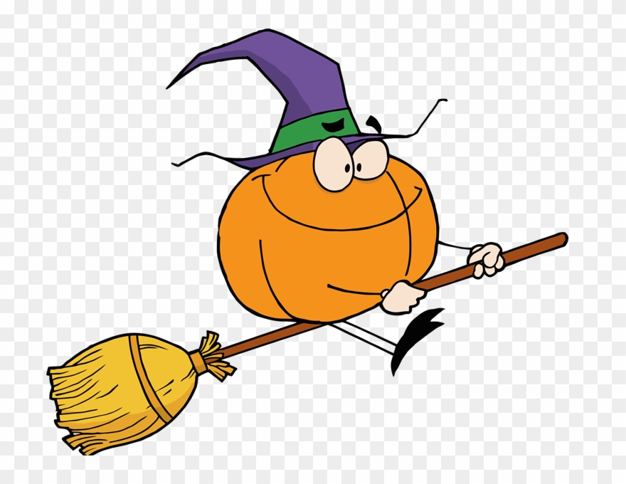 Witch On A Broomstick Clipart - Witches On Brooms Clip Art - Png Download