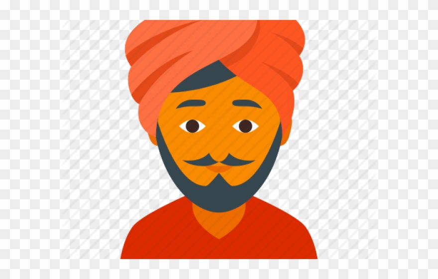 Hindu Clipart Turban - Indian Man Cartoon Png Transparent Png