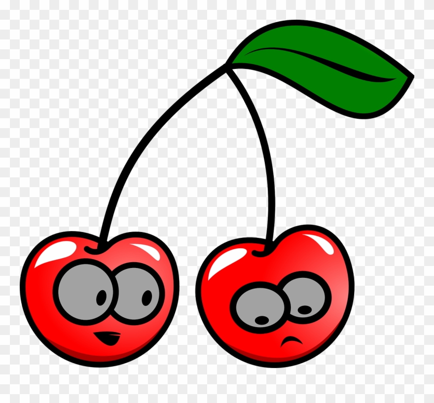 Cherries - Cartoon Cherries With Faces Clipart