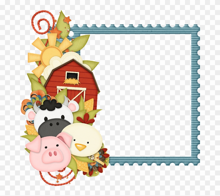 Marco Primaveral Borders And Frames, Farm Theme, Party - Farm Animals Border Clipart - Png Download