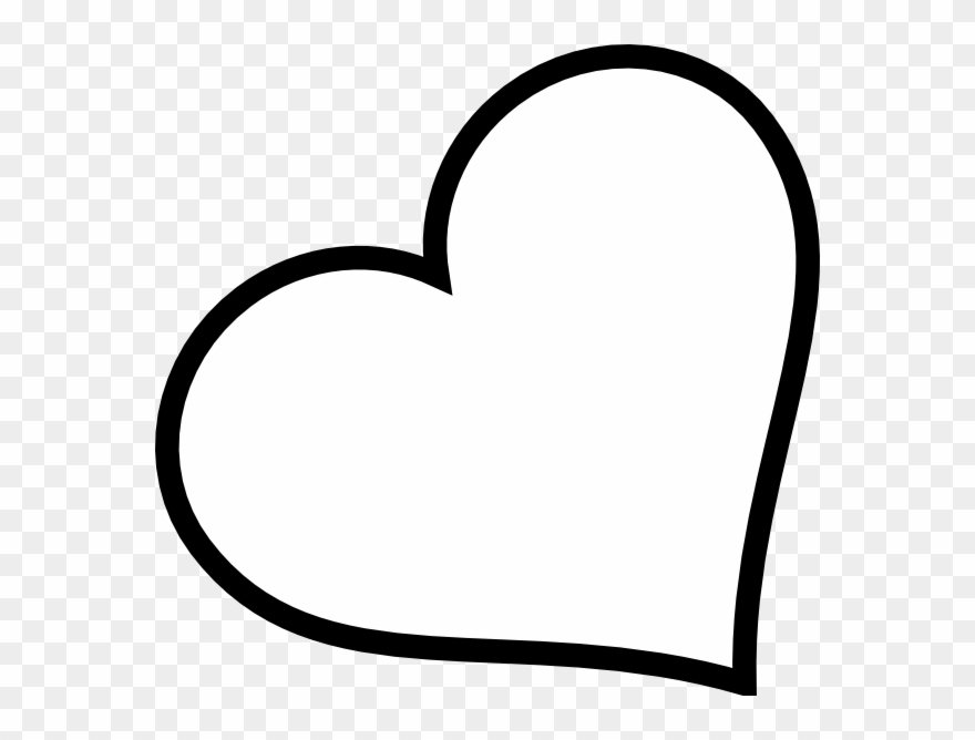 Heart Tilted - Heart Clipart Black And White - Png Download