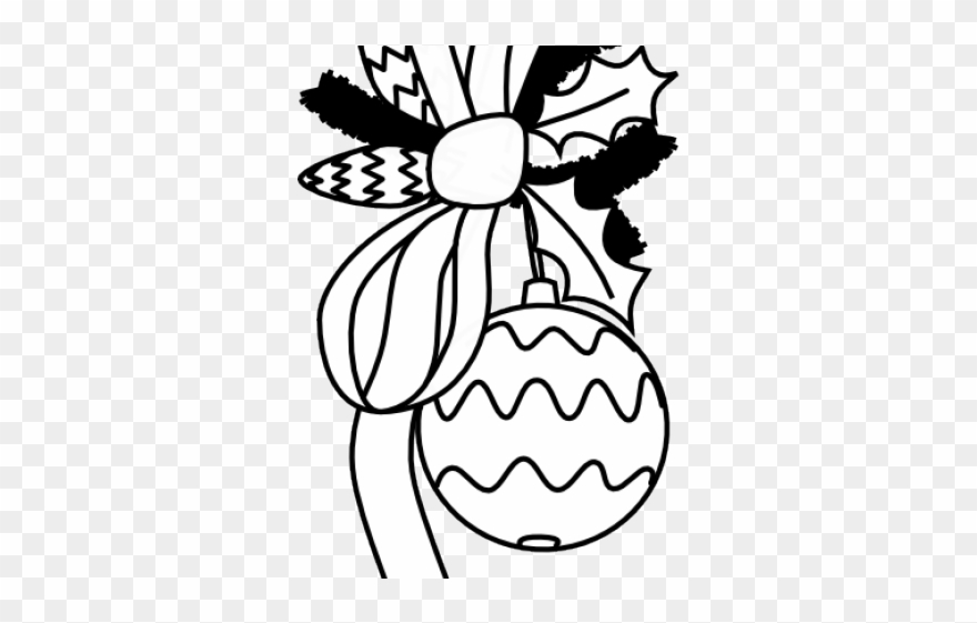 Decorations Clipart Line - Christmas Decorations Black And White - Png Download