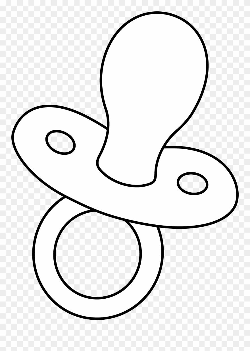 Pacifier Line Art Clip Baby Shower Elephant Stencils - Silhouette Of A Pacifier - Png Download