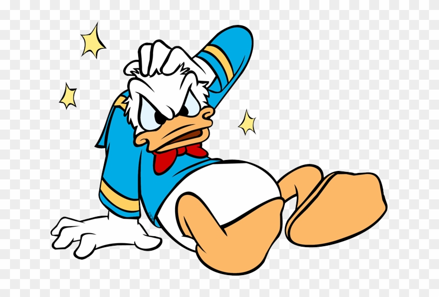 Donald Duck In Bathing Suit Confident Playing Golf - Cartoon Seeing Stars Gif Clipart